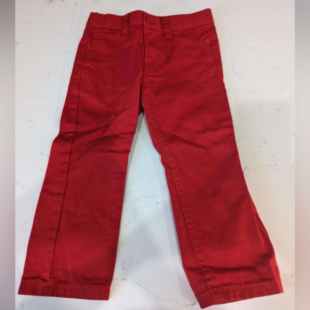Boys Sz 3T Red Ape Adjustable Waist Red Jeans EUC